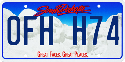 SD license plate 0FHH74
