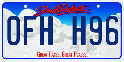 SD license plate 0FHH96