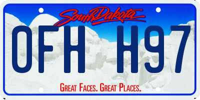 SD license plate 0FHH97