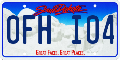 SD license plate 0FHI04