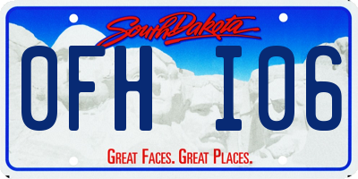 SD license plate 0FHI06