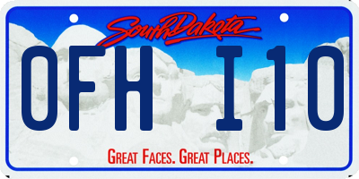 SD license plate 0FHI10