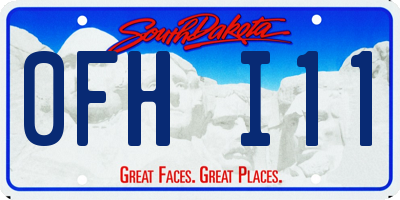 SD license plate 0FHI11