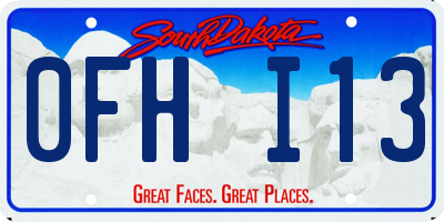 SD license plate 0FHI13