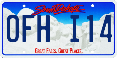 SD license plate 0FHI14