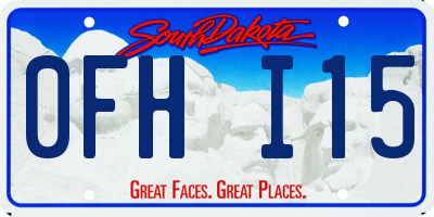 SD license plate 0FHI15
