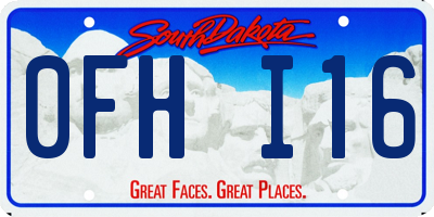 SD license plate 0FHI16