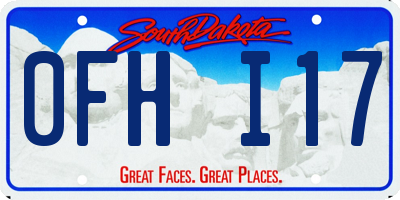 SD license plate 0FHI17
