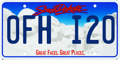 SD license plate 0FHI20