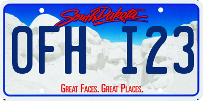 SD license plate 0FHI23