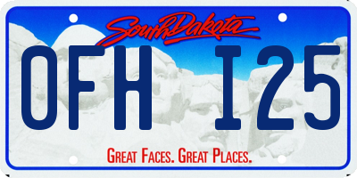 SD license plate 0FHI25