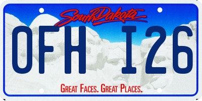 SD license plate 0FHI26
