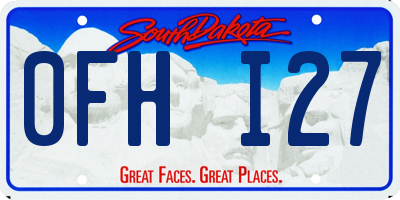 SD license plate 0FHI27