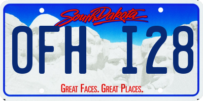 SD license plate 0FHI28