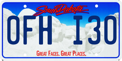 SD license plate 0FHI30