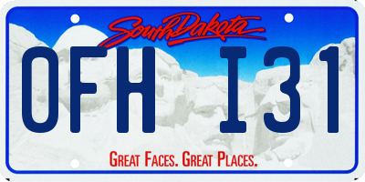 SD license plate 0FHI31