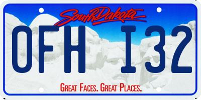 SD license plate 0FHI32