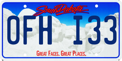 SD license plate 0FHI33