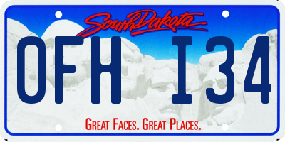SD license plate 0FHI34