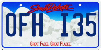 SD license plate 0FHI35