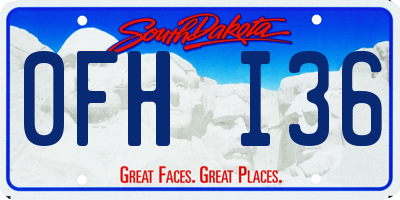 SD license plate 0FHI36