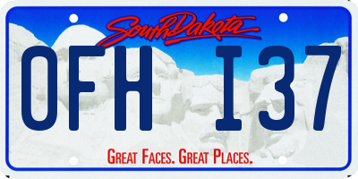 SD license plate 0FHI37