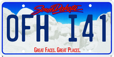 SD license plate 0FHI41