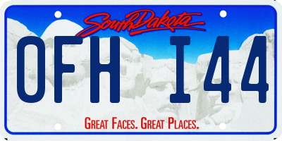 SD license plate 0FHI44