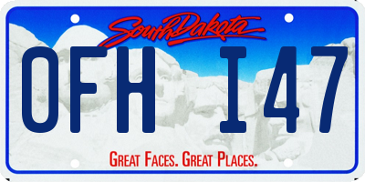 SD license plate 0FHI47