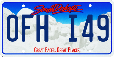 SD license plate 0FHI49
