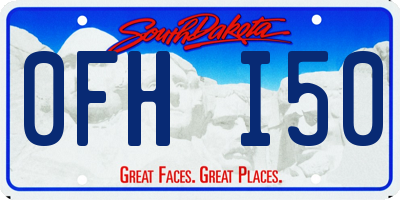 SD license plate 0FHI50