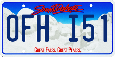 SD license plate 0FHI51