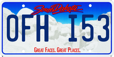 SD license plate 0FHI53