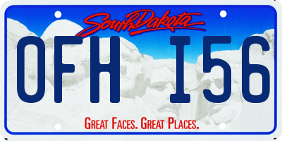 SD license plate 0FHI56