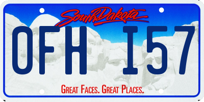 SD license plate 0FHI57