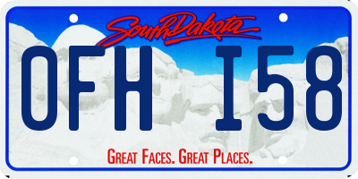 SD license plate 0FHI58