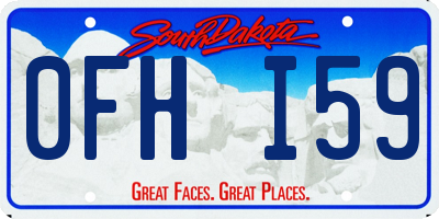 SD license plate 0FHI59