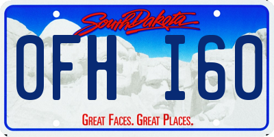 SD license plate 0FHI60