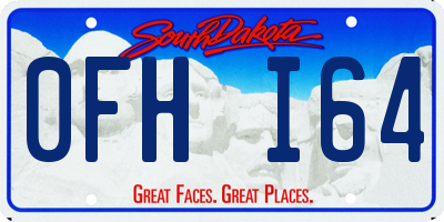 SD license plate 0FHI64