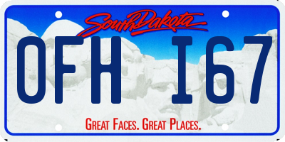 SD license plate 0FHI67