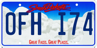 SD license plate 0FHI74