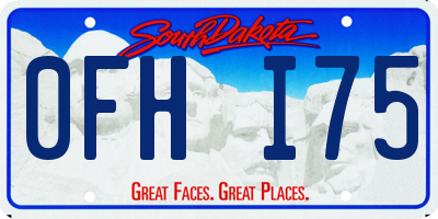 SD license plate 0FHI75
