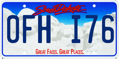 SD license plate 0FHI76