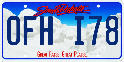 SD license plate 0FHI78