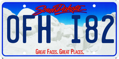 SD license plate 0FHI82