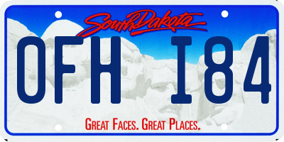 SD license plate 0FHI84