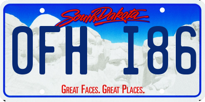 SD license plate 0FHI86