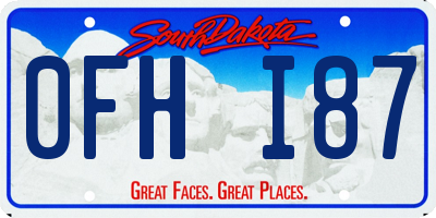 SD license plate 0FHI87
