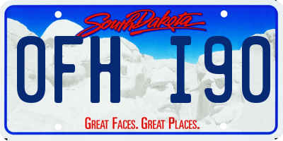SD license plate 0FHI90