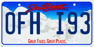 SD license plate 0FHI93
